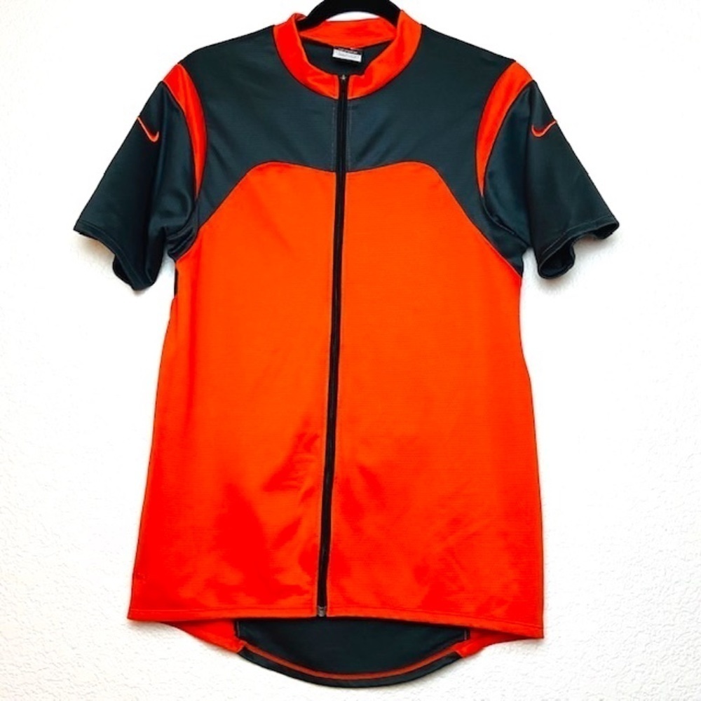 NIKE Sphere Dry Orange Gray Full Zip Running Top M